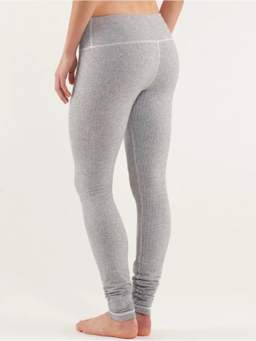 Lululemon Wunder Under Leggings ~ 4 ~ Herringbone White Black